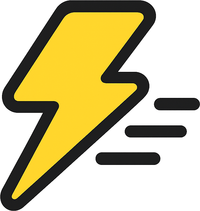 Lightning bolt sticker symbolizing viral velocity